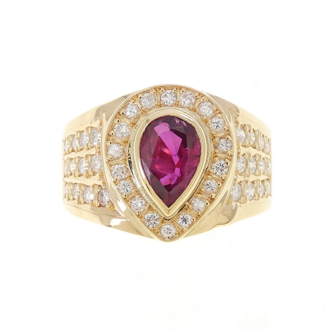 K18YG ルビー リング 1.00CT