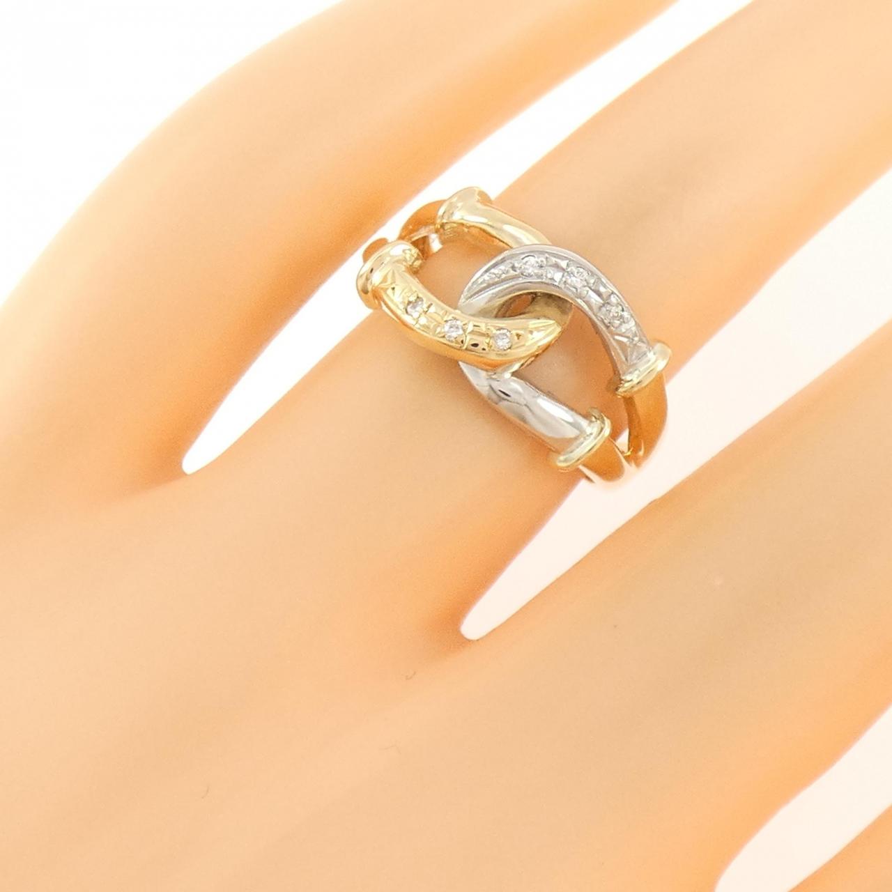 K18YG/PT900 ダイヤモンド リング 0.03CT