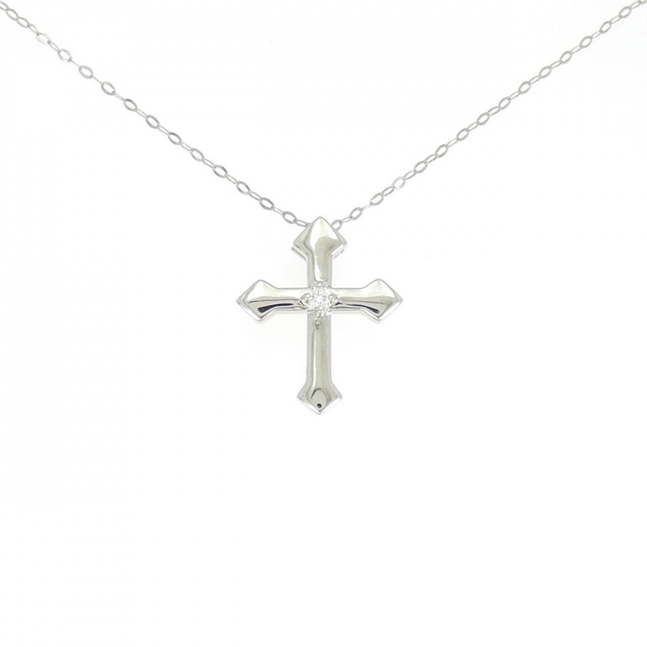 ジーエスティービー クロス ダイヤモンド ネックレス 0.03CT