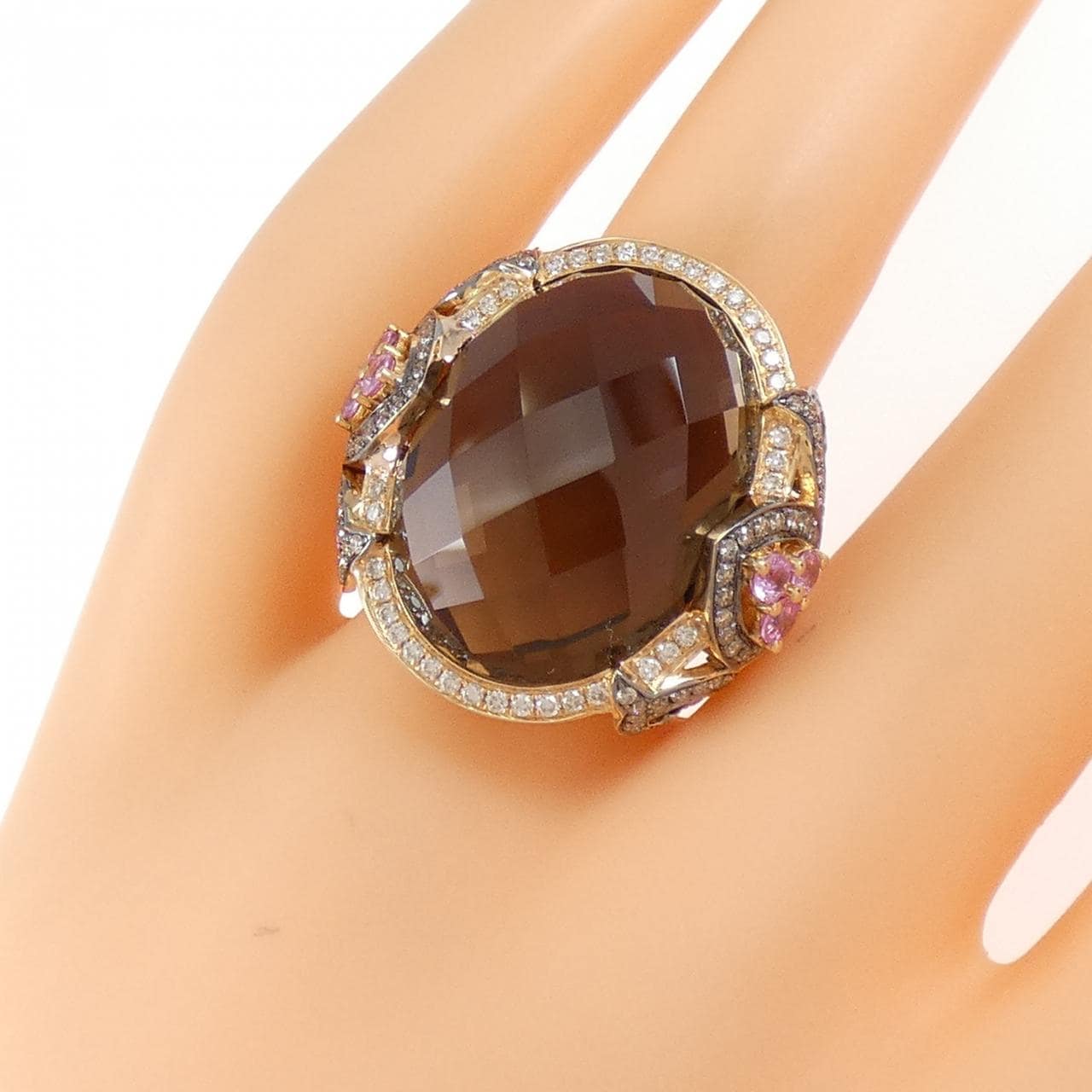 750PG/750BG スモーキークオーツ リング 21.55CT