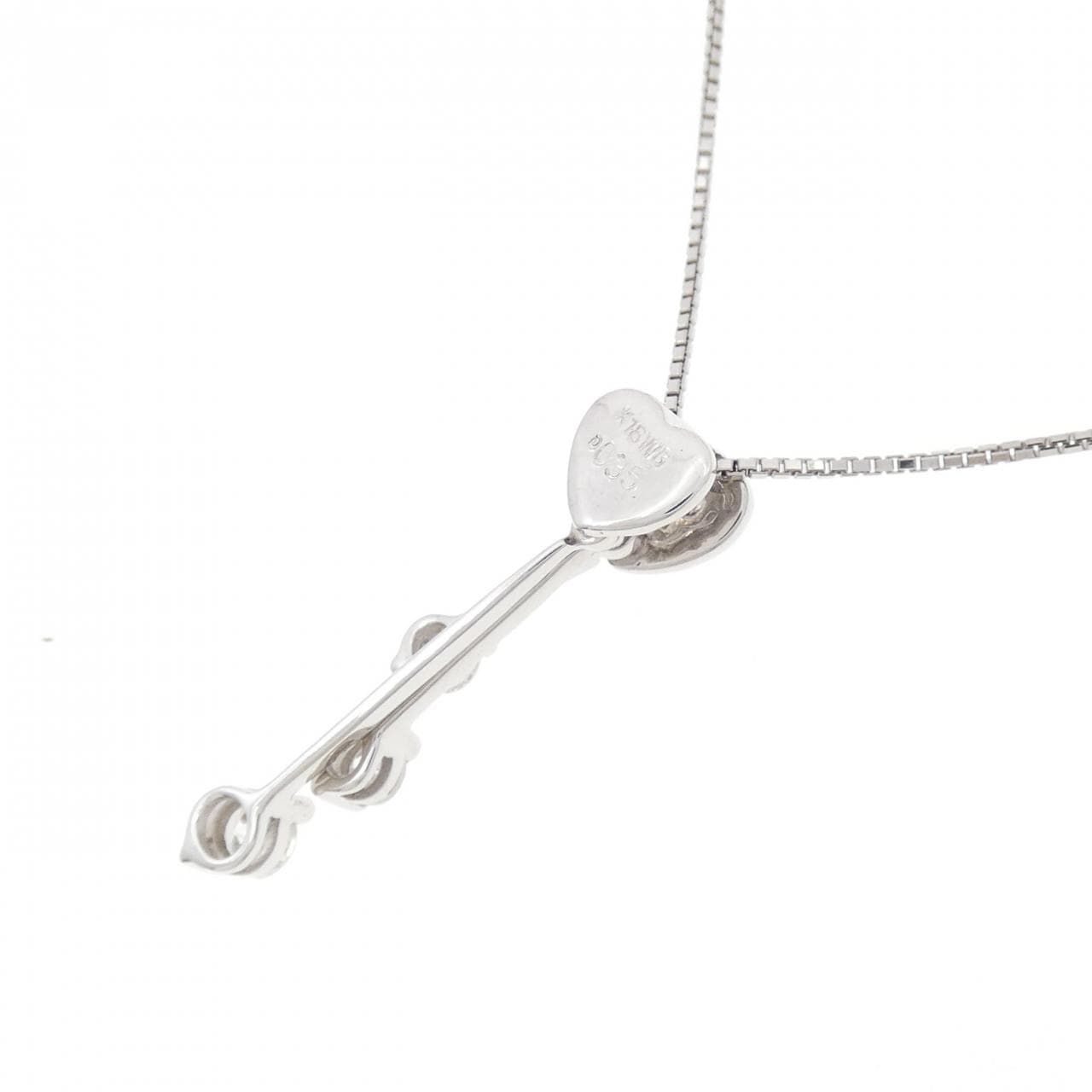 K18WG Heart Diamond Necklace 0.35CT