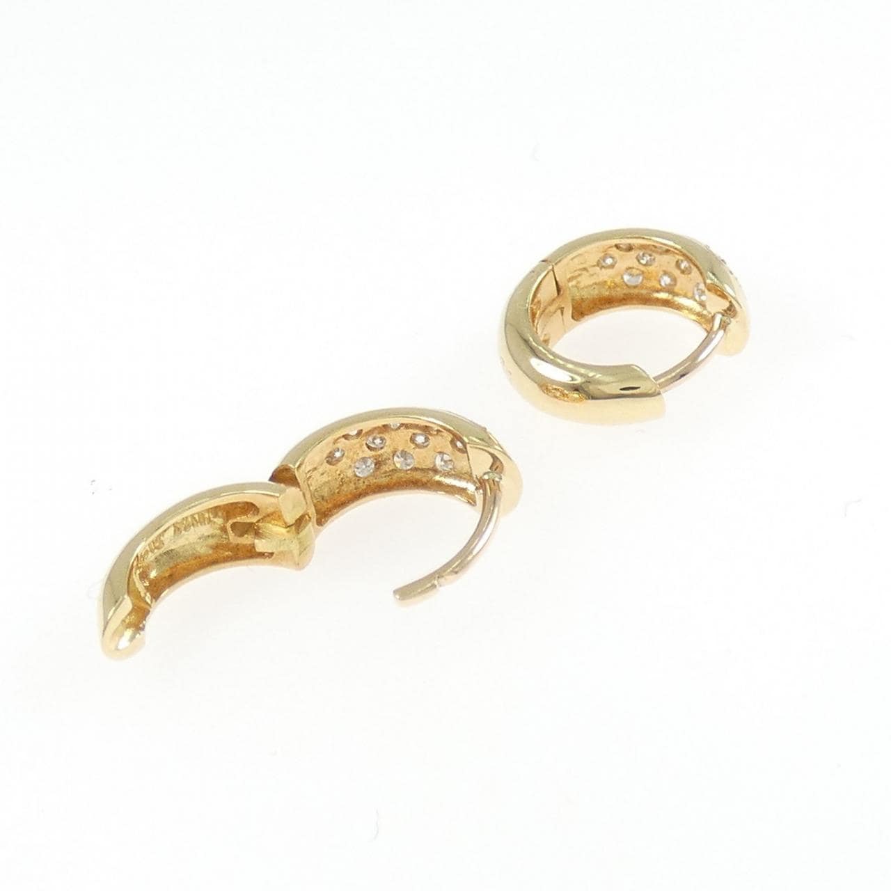 K18YG ダイヤモンド フープ ピアス 0.170CT