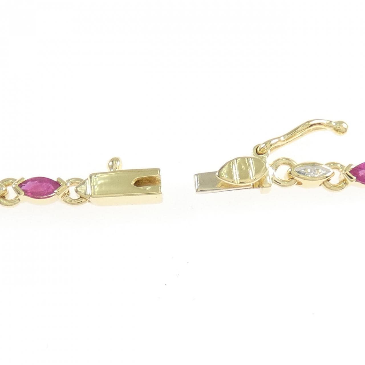 750YG/750WG ルビー ブレスレット 1.70CT