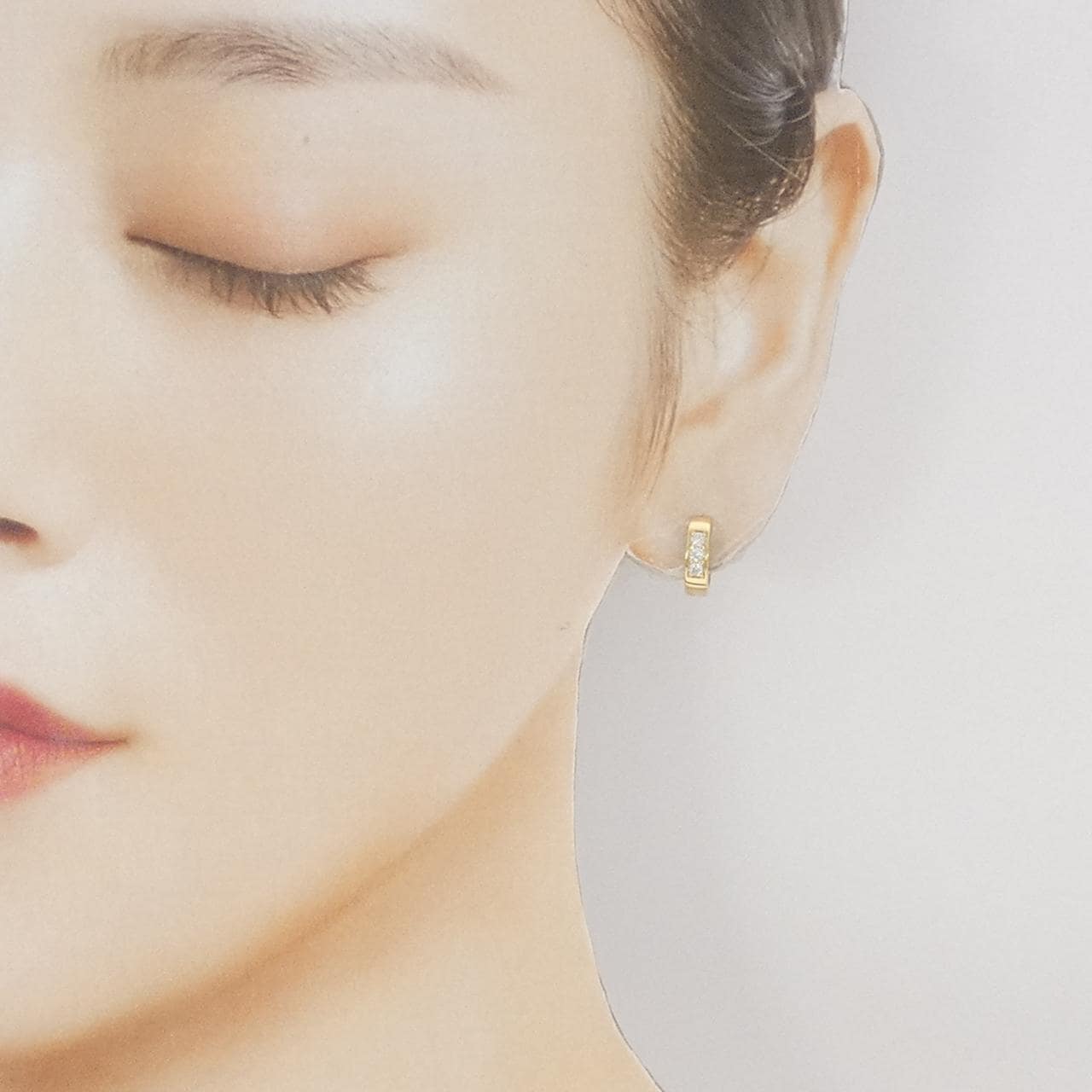 K18YG ダイヤモンド ピアス 0.1CT 片耳