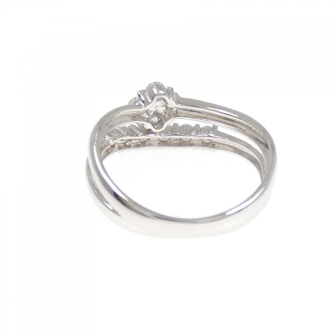 PT900 フラワー ダイヤモンド ピンキー リング 0.30CT