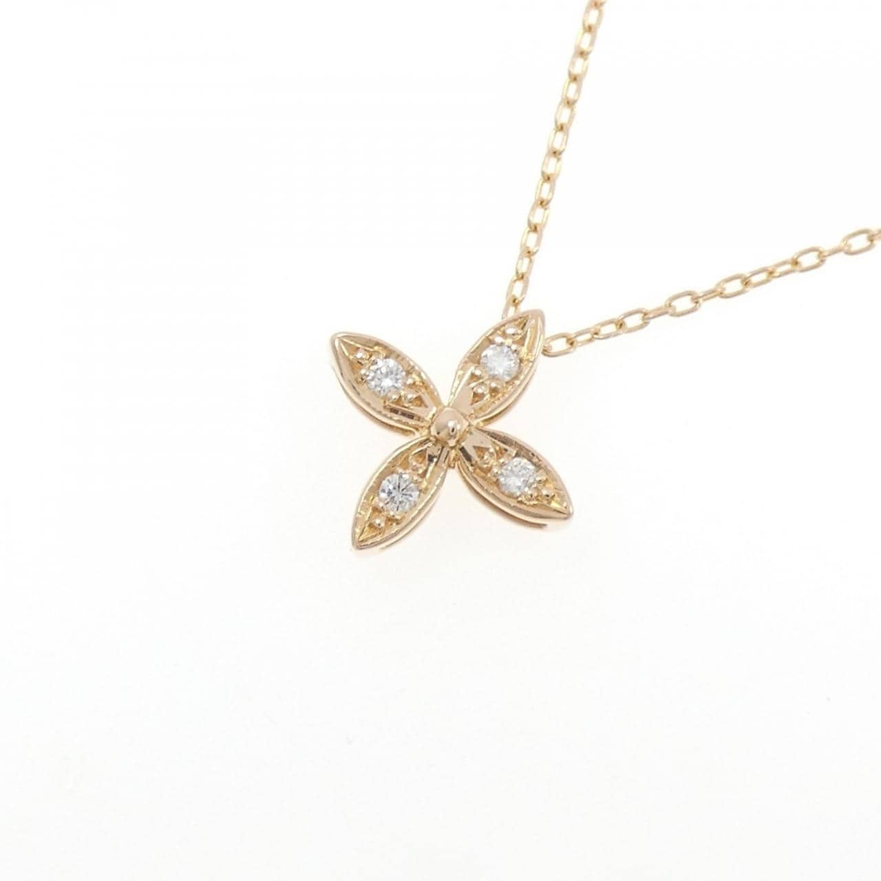 K18PG フラワー トルマリン ネックレス