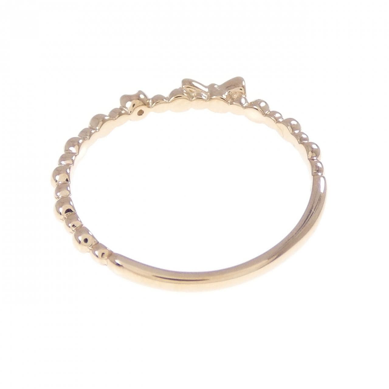 K10PG リボン ダイヤモンド ピンキーリング 0.01CT