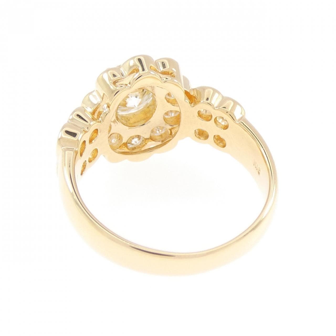 K18YG フラワー ダイヤモンド リング 0.923CT