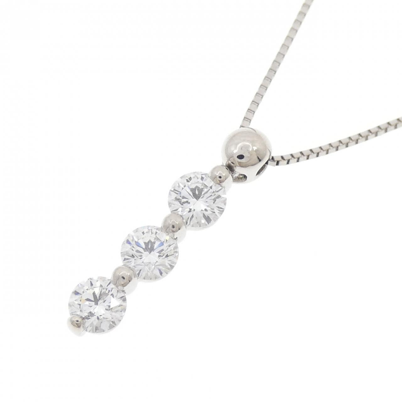 PT/PT850 スリーストーン ダイヤモンド ネックレス 0.713CT