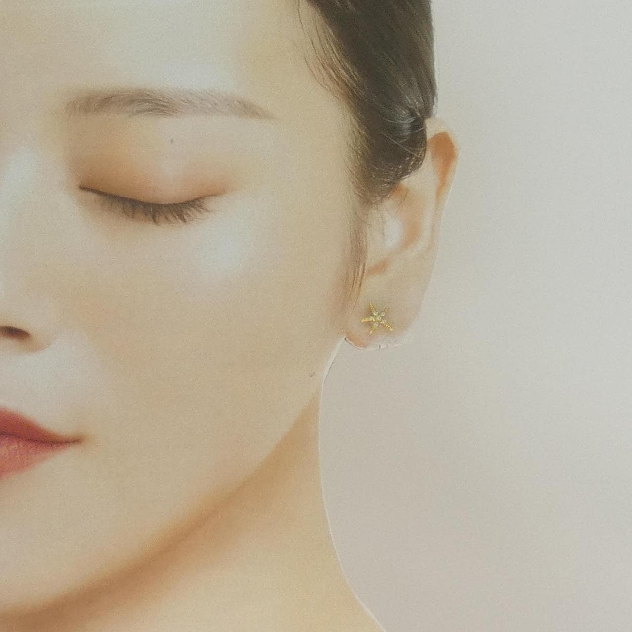 K18YG ダイヤモンド ピアス 0.03CT 片耳