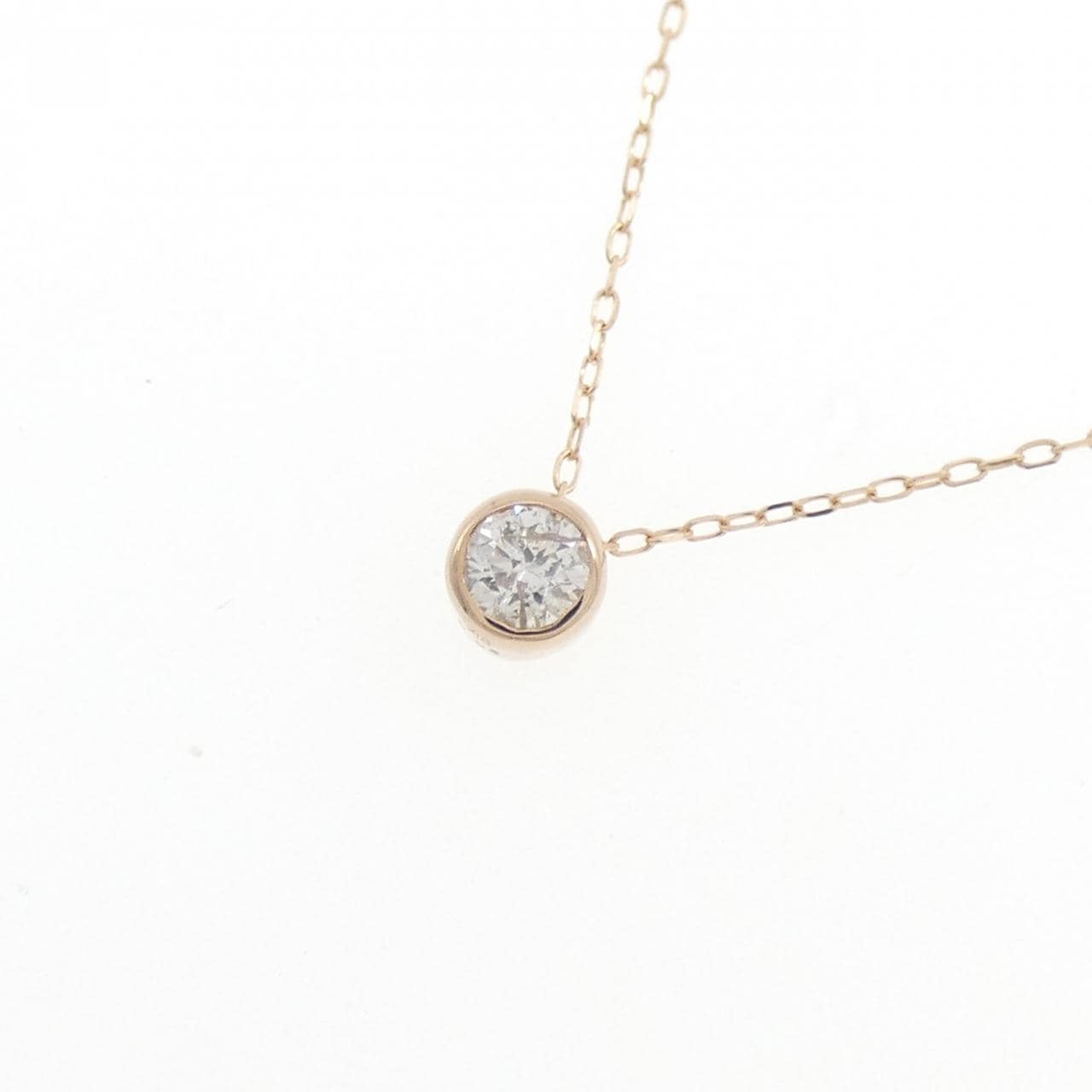 K18PG ソリティア ダイヤモンド ネックレス 0.08CT