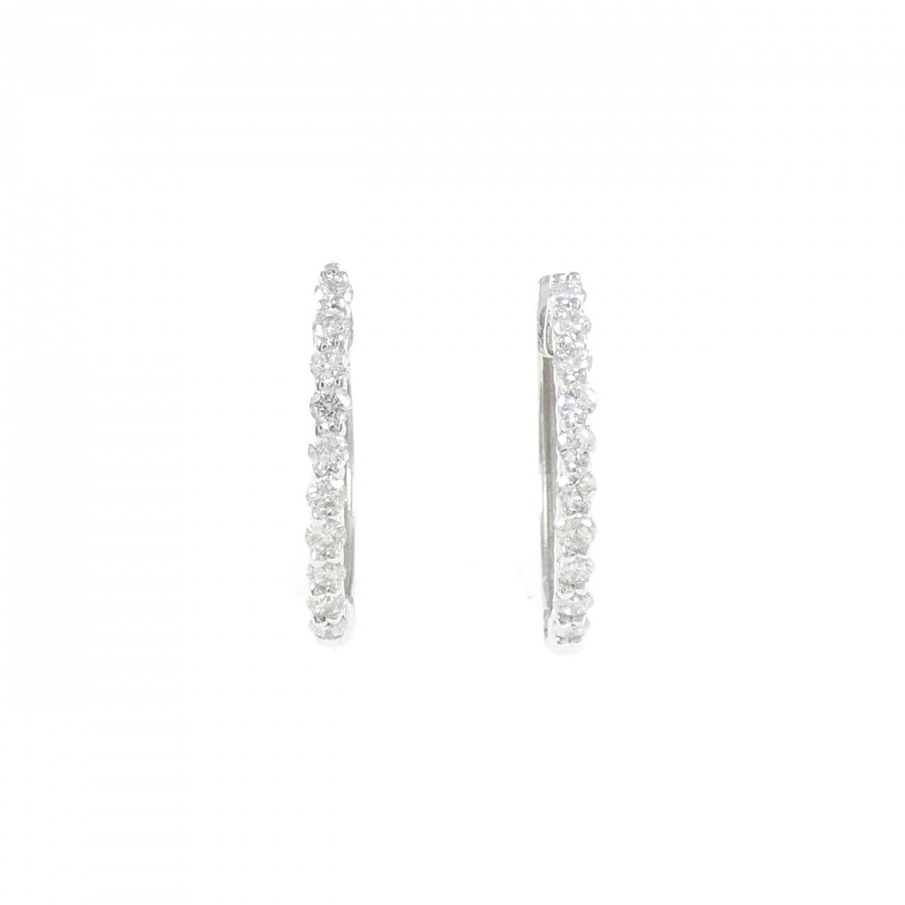 K18WG ダイヤモンド フープ ピアス 0.20CT