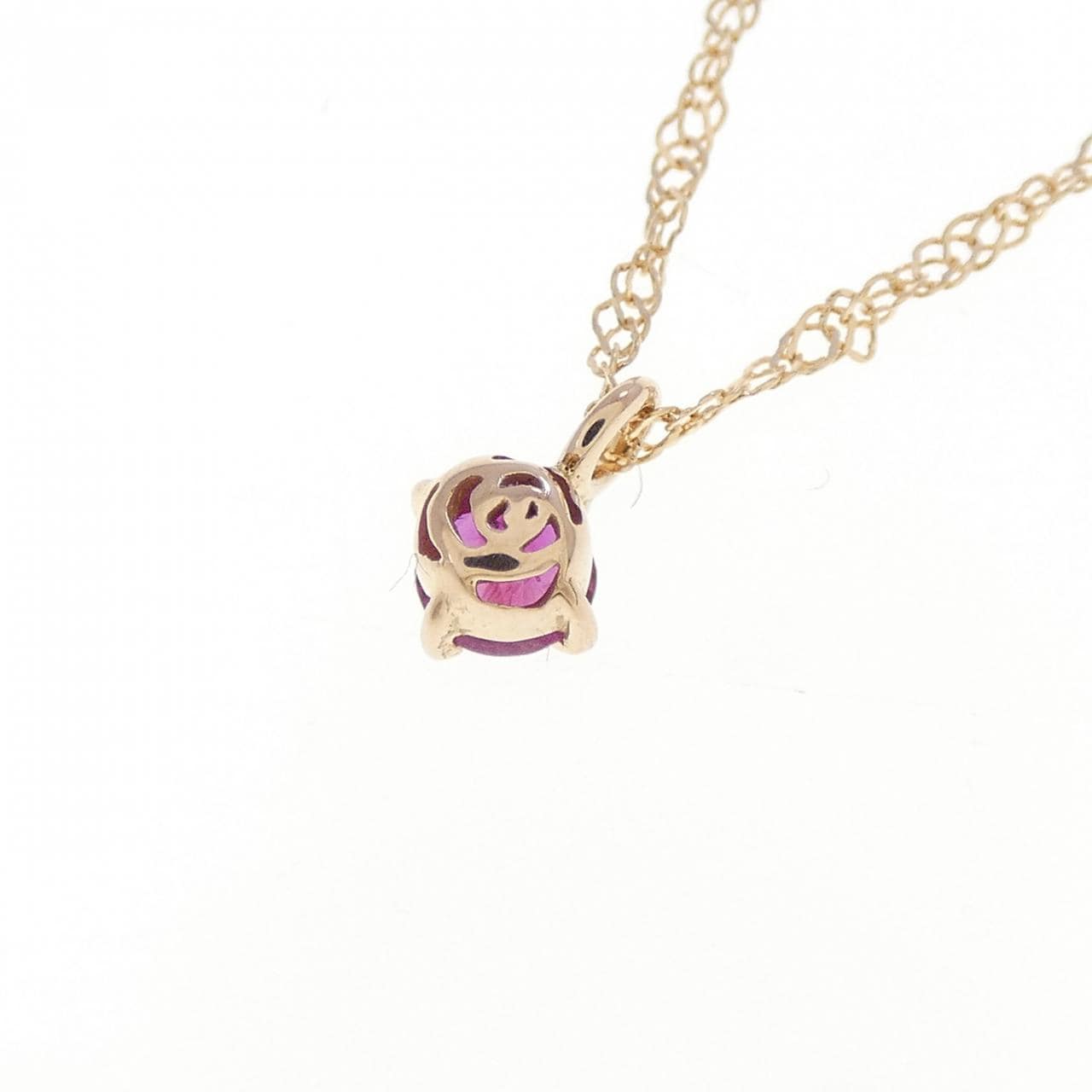 K18PG ルビー ネックレス