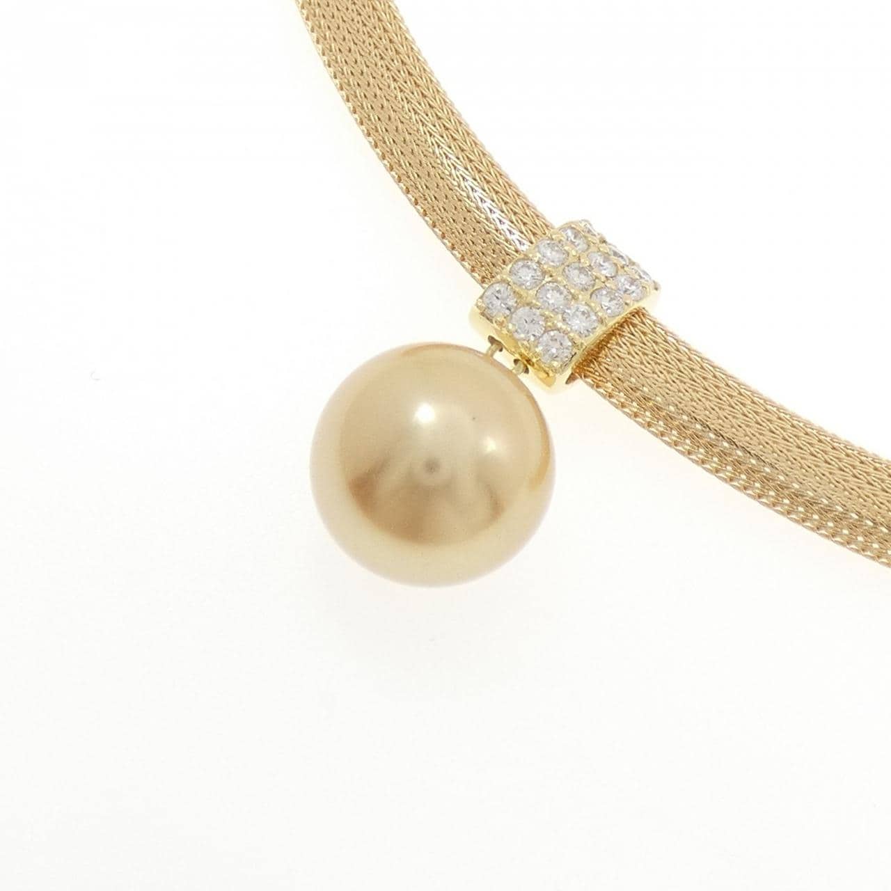 K18YG 白蝶パール ネックレス 13.8mm