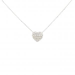 K18WG パヴェ ハート ダイヤモンド ネックレス 0.30CT
