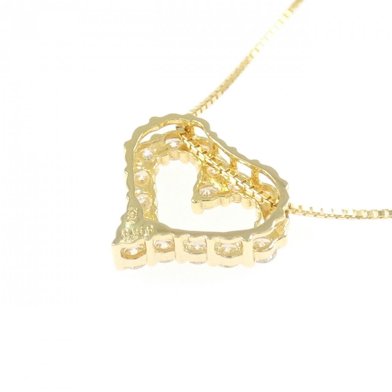 K18YG ハート ダイヤモンド ネックレス 0.50CT
