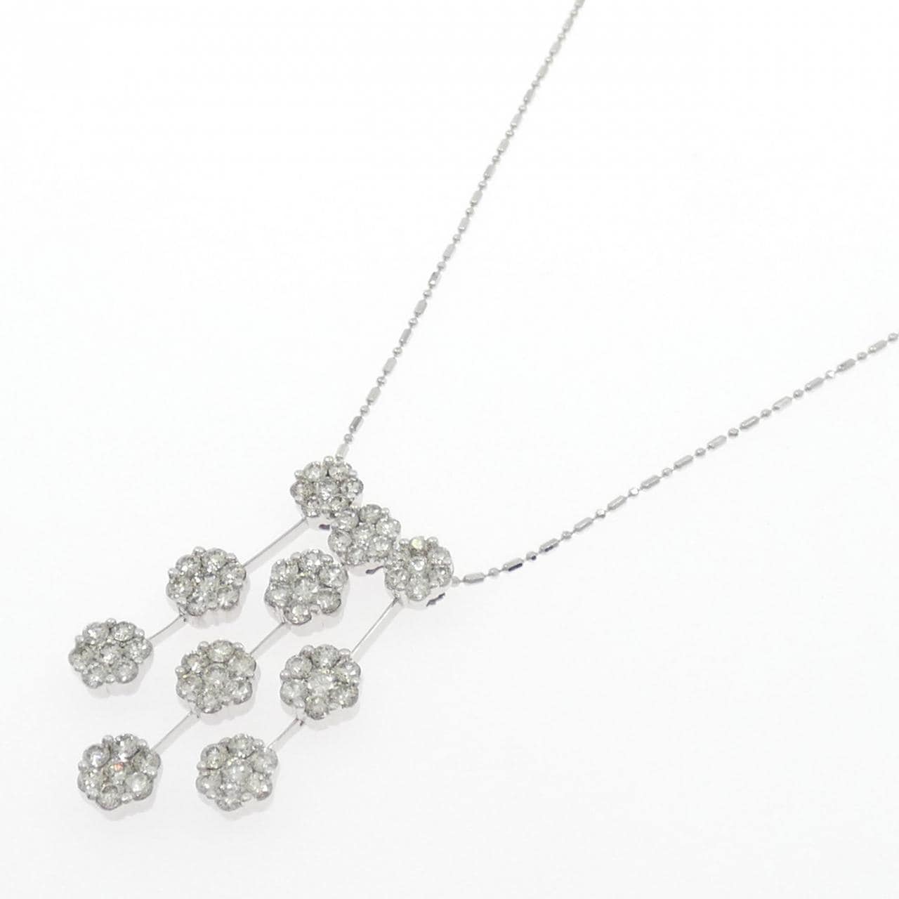 K18WG ダイヤモンド ネックレス 3.00CT