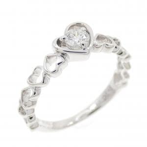 K10WG ハート ダイヤモンド リング 0.10CT