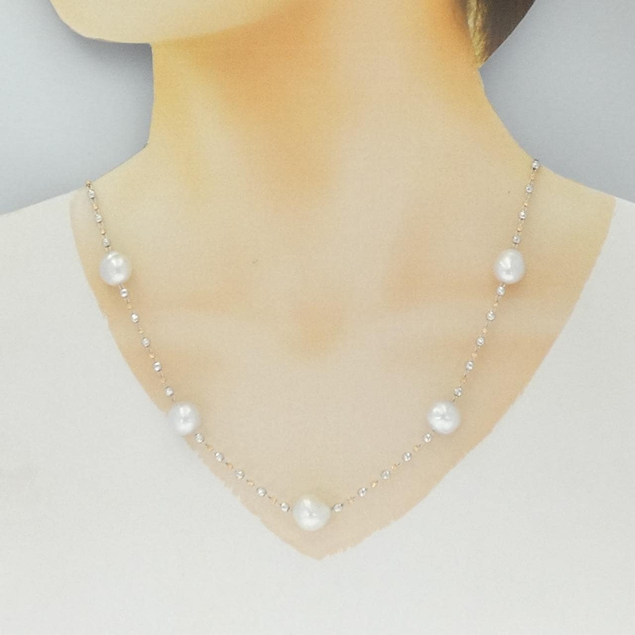 K18PG/K18WG 白蝶パール ネックレス