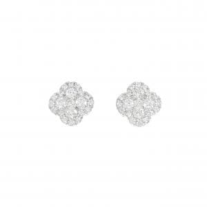 K18WG フラワー ダイヤモンド ピアス 0.50CT