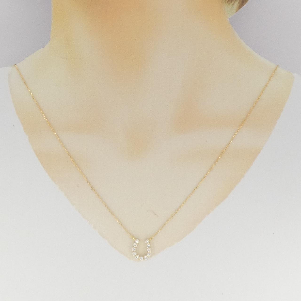 【新品】K18YG ホースシュー ダイヤモンド ネックレス 0.501CT