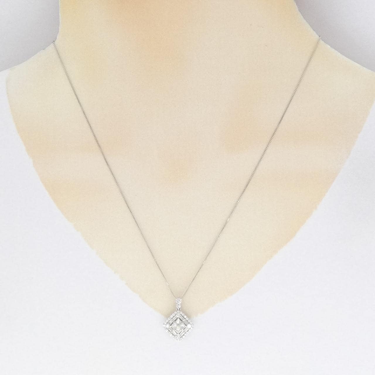 【新品】PT900/PT850 ダイヤモンド ネックレス 0.80CT