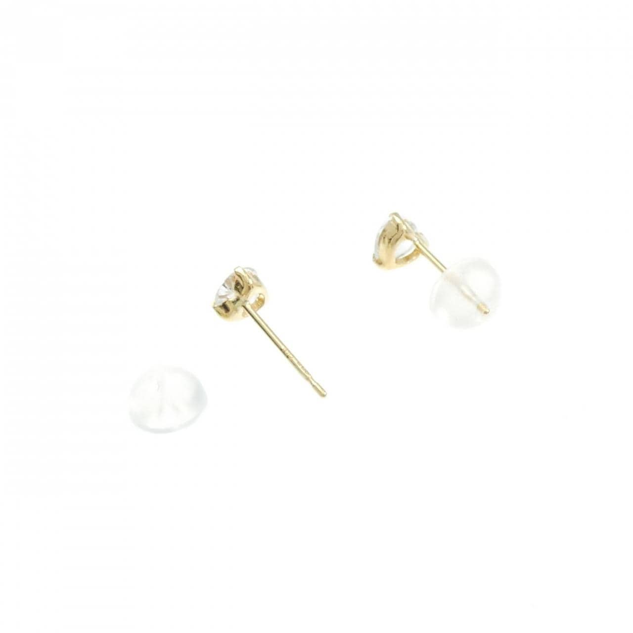 【新品】K18YG ハート ホワイトサファイヤ ピアス 0.60CT