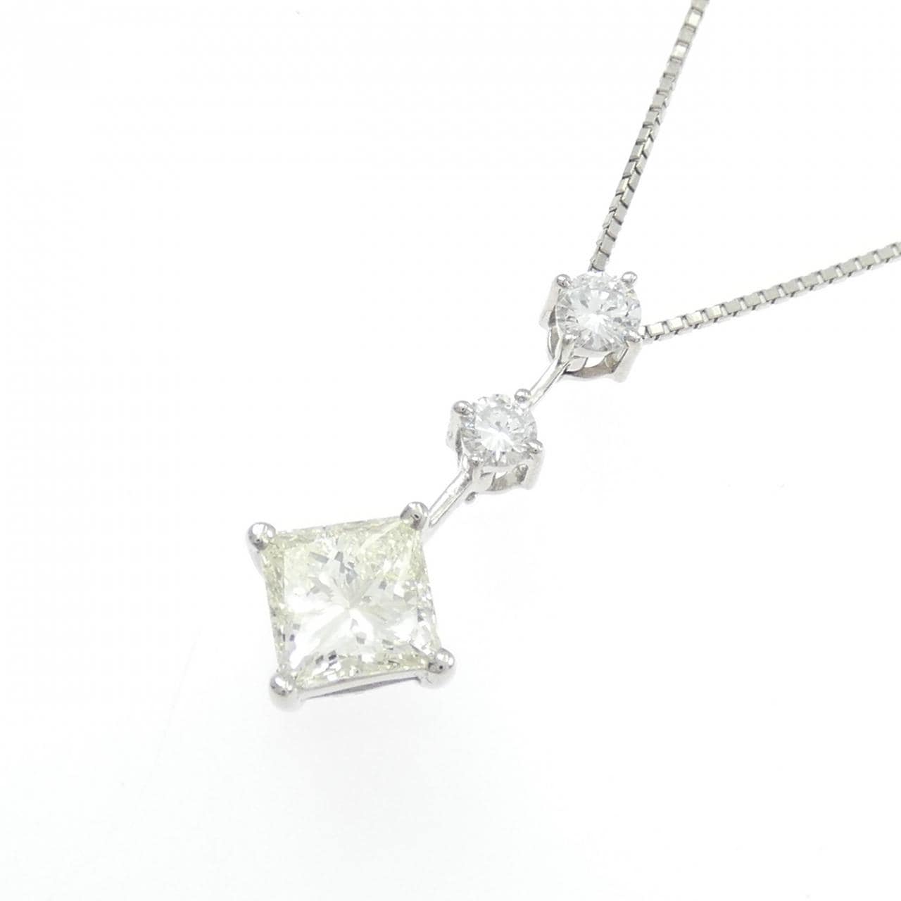 PT900/PT850 ダイヤモンド ネックレス 1.215CT M SI2 ファンシーカット