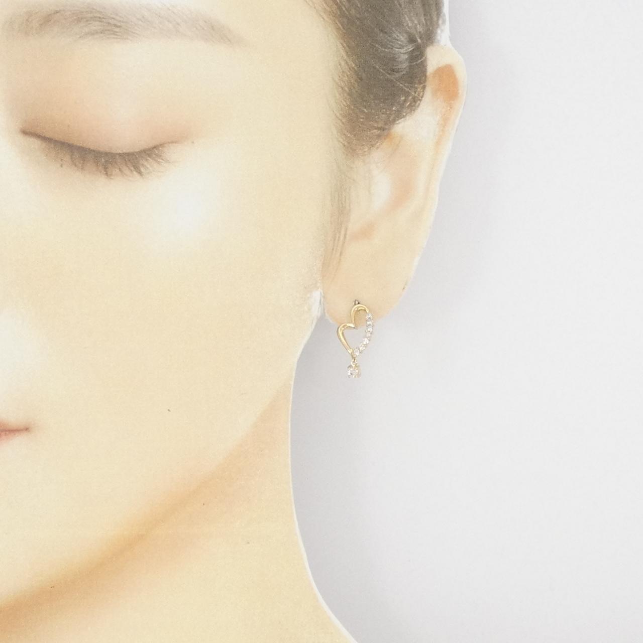 K18YG ハート ダイヤモンド ピアス 0.32CT