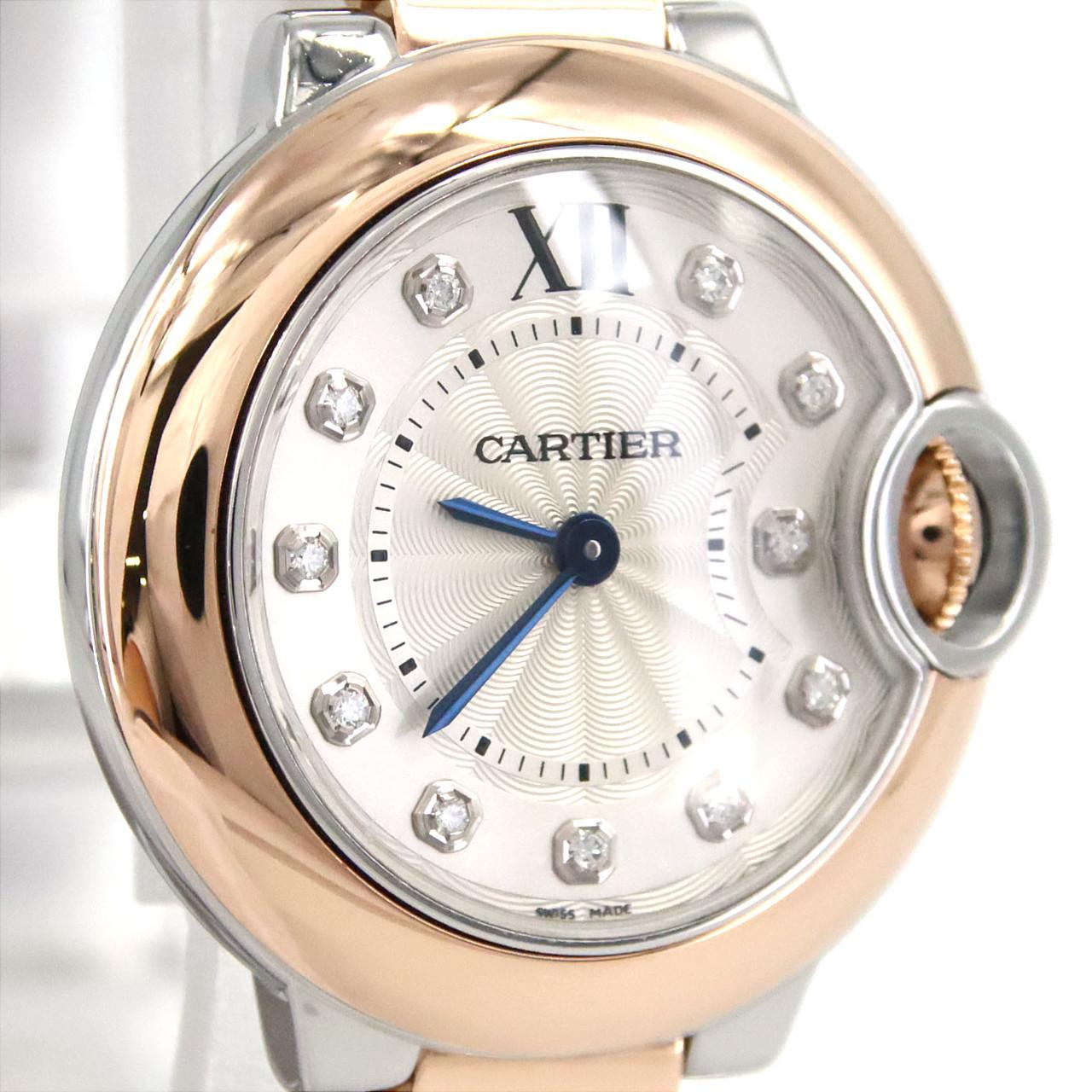 Cartier Ballon 藍色 SM PG Combi・11P W3BB0 005 SSxPG石英