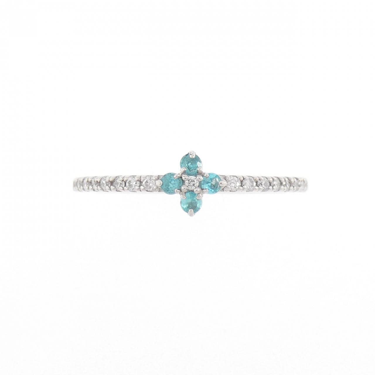 PT900 フラワー トルマリン リング 0.06CT