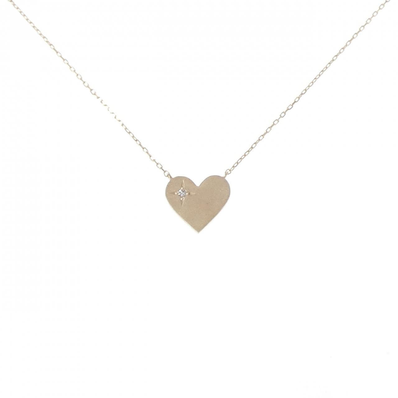 K10YG ハート ダイヤモンド ネックレス