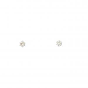 K10WG ソリティアダイヤモンド ピアス 0.10CT