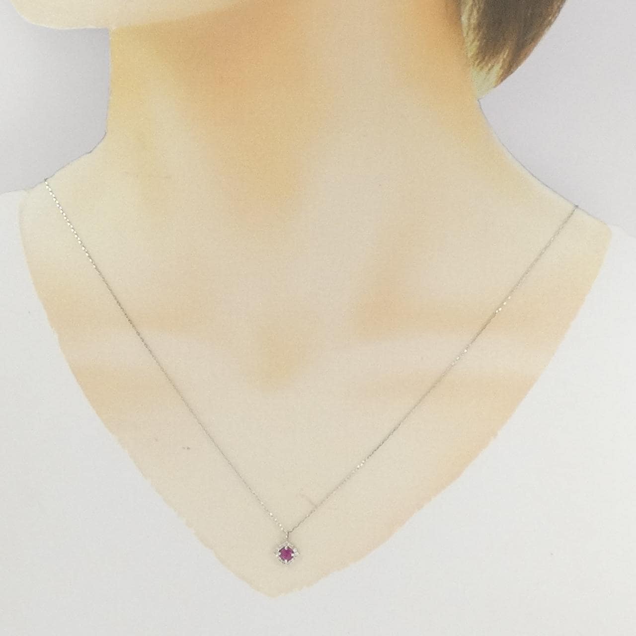 【新品】PT950/PT900 ルビー ネックレス 0.17CT