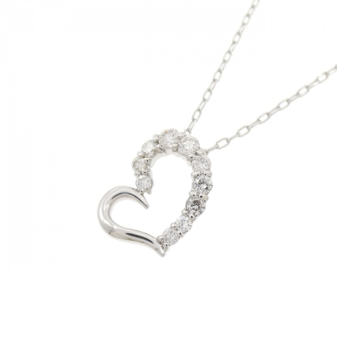 PT900/PT850 ハート ダイヤモンド ネックレス 0.30CT