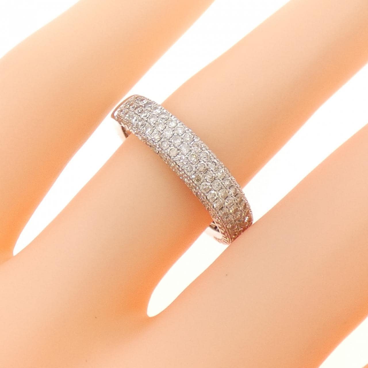 K18WG パヴェ ダイヤモンド リング 0.71CT