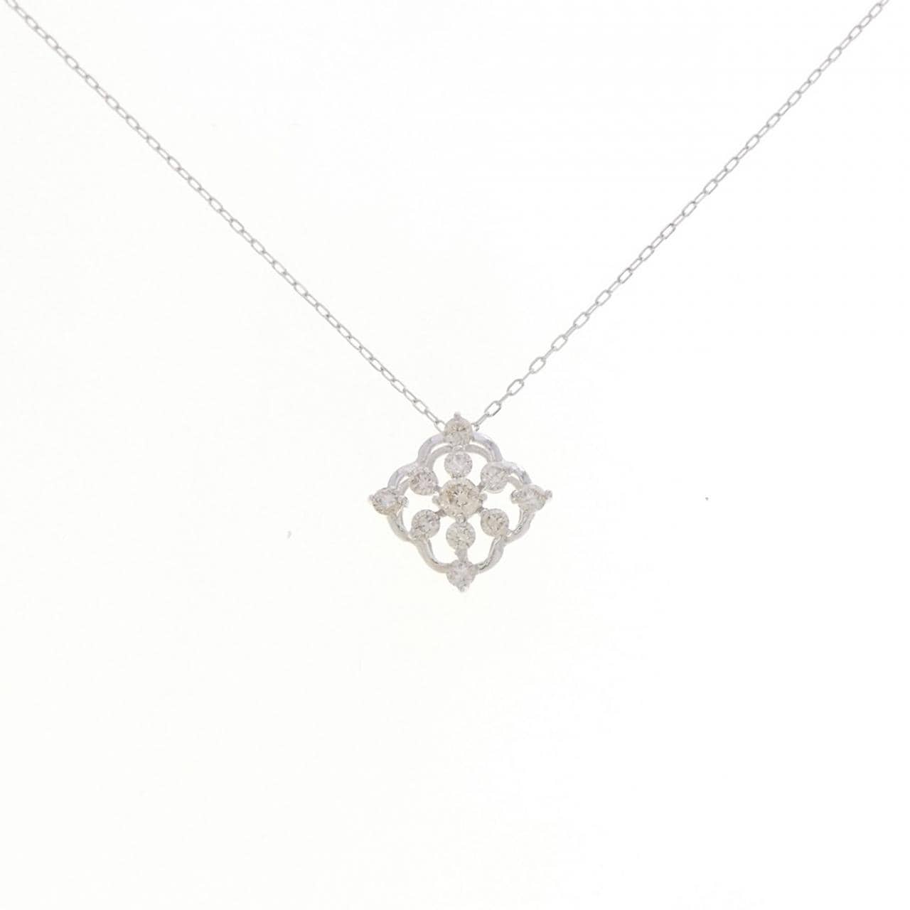 K18WG ダイヤモンド ネックレス 0.37CT