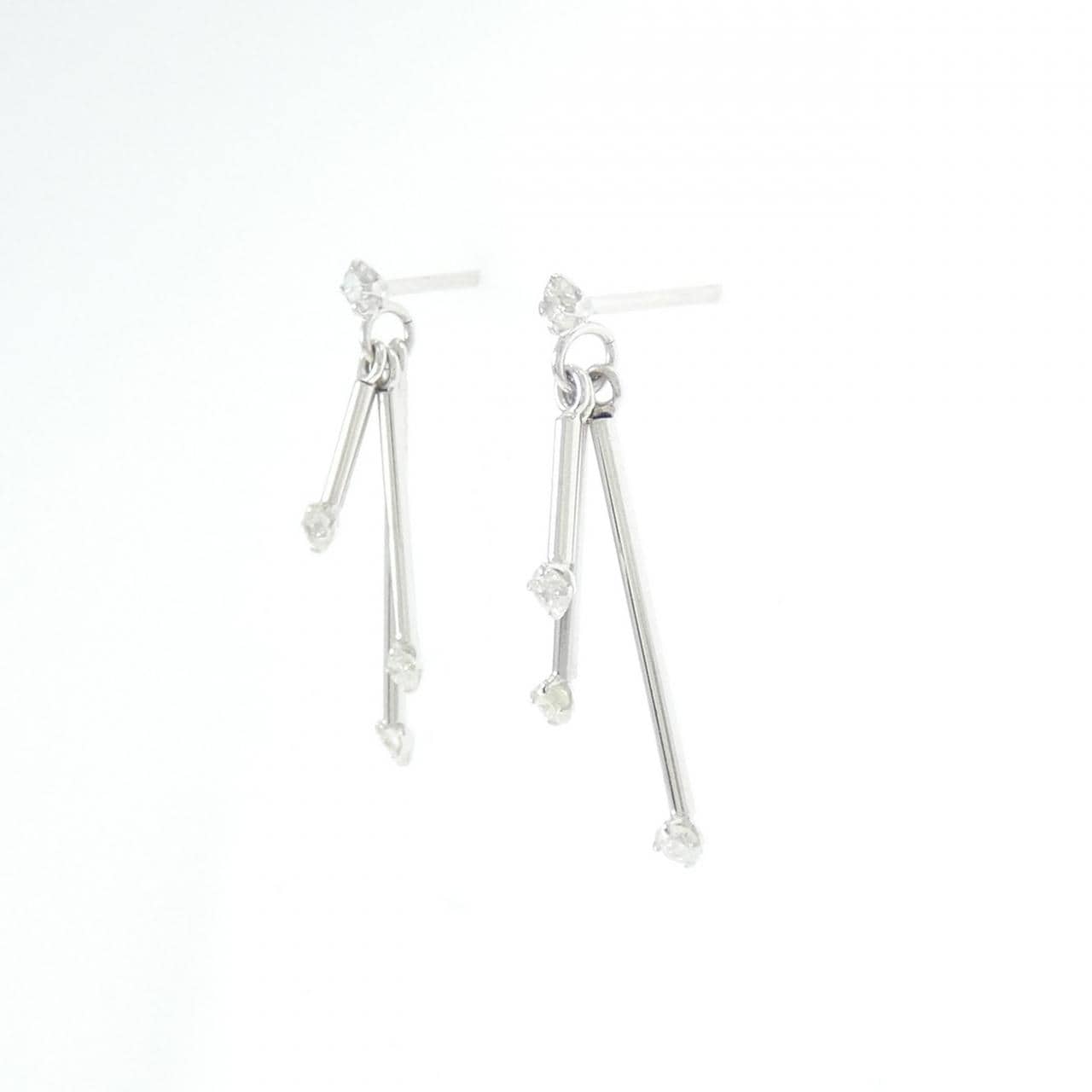 K14WG ダイヤモンド ピアス