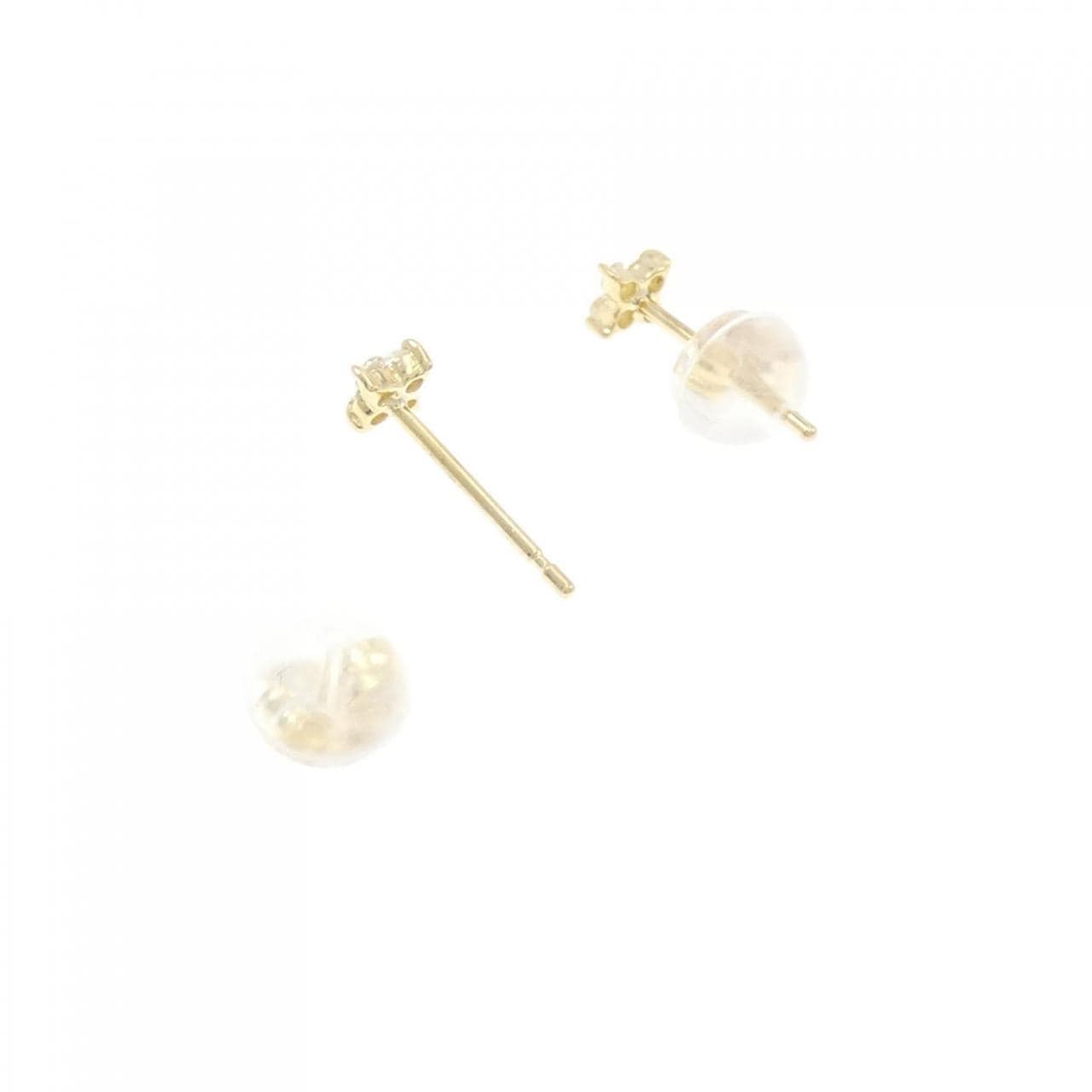 K18YG Flower Diamond Earrings 0.08CT