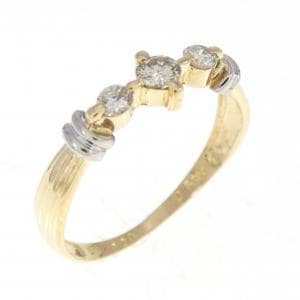 K18YG/PT900 ダイヤモンド リング 0.20CT