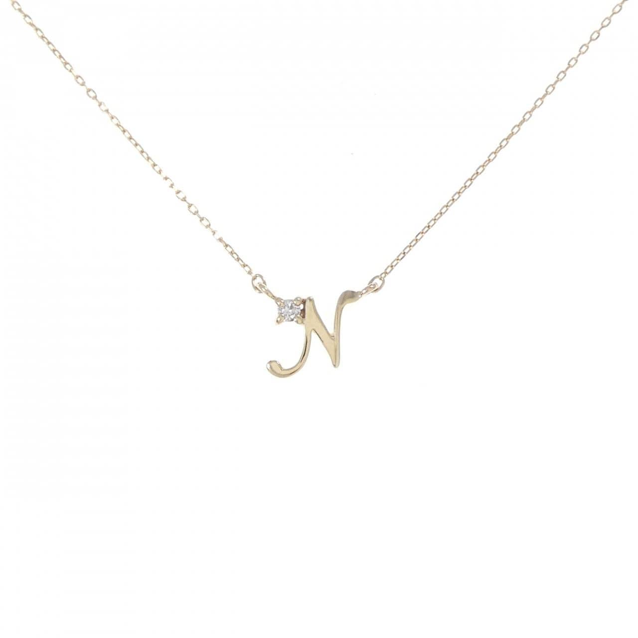 4゜C イニシャルN ダイヤモンド ネックレス