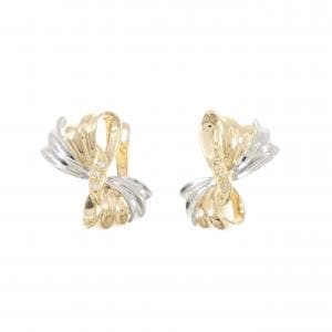 K18YG/PT900 ダイヤモンド ピアス 0.04CT