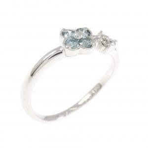 K18WG フラワー ダイヤモンド リング 0.13CT