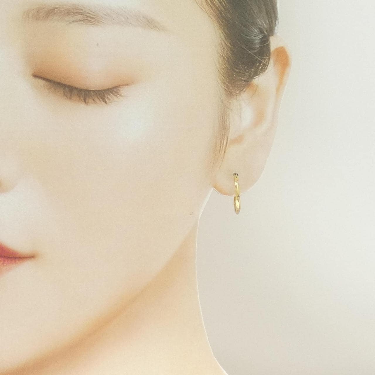 K18YG フープ ピアス