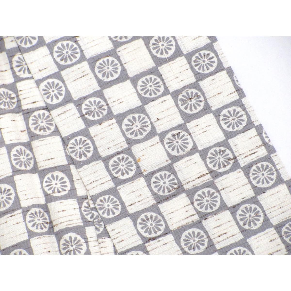 訪問着　紬織　柿渋染　ぜんまい入り