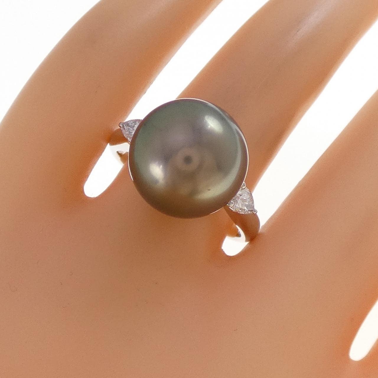 PT950 黒蝶パール リング 12.8mm