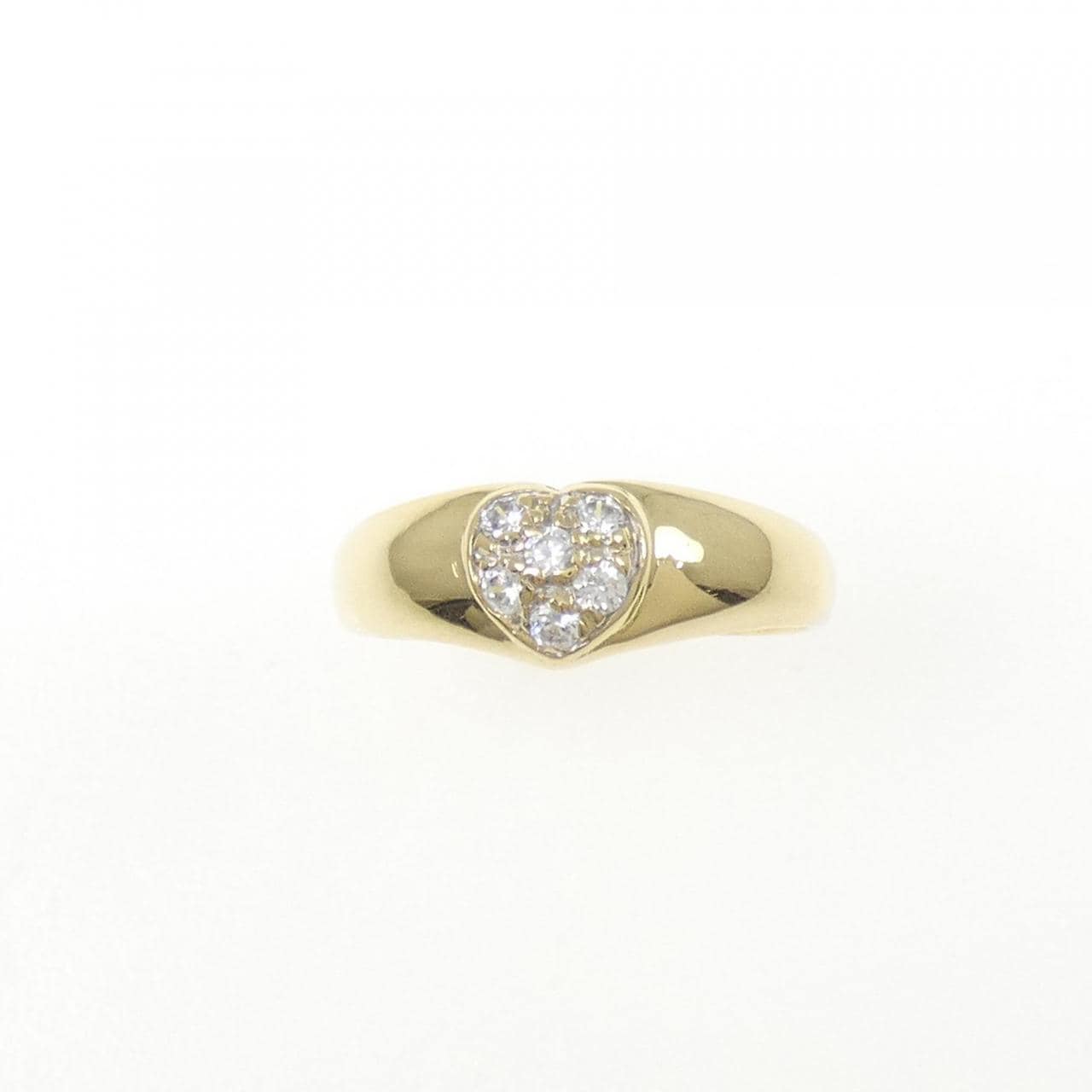 750YG ハート キュービック リング