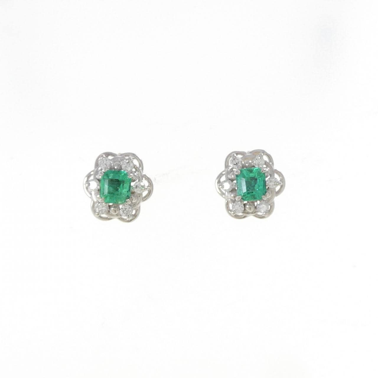 PT900 エメラルド ピアス 0.40CT