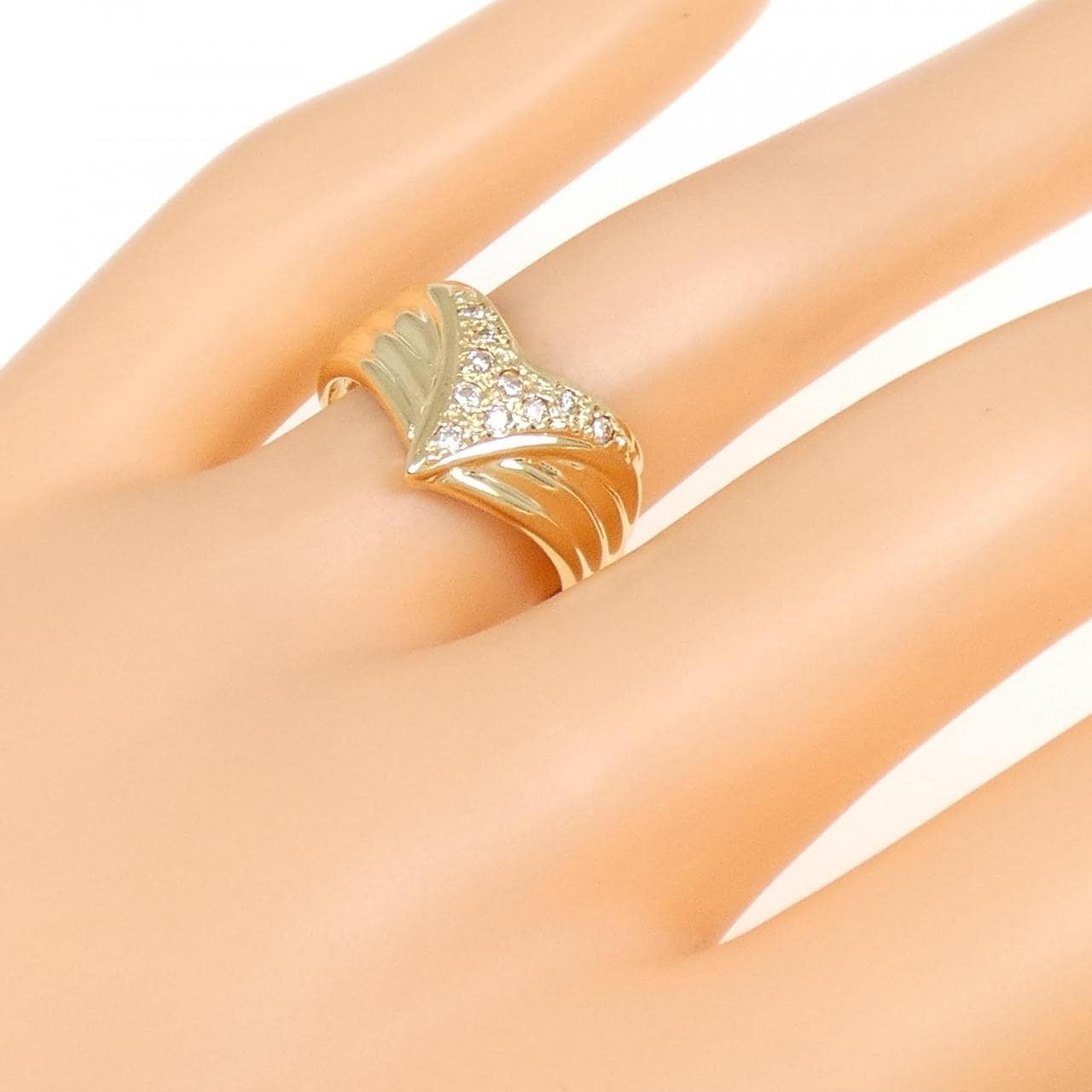 K18YG ダイヤモンド リング 0.12CT