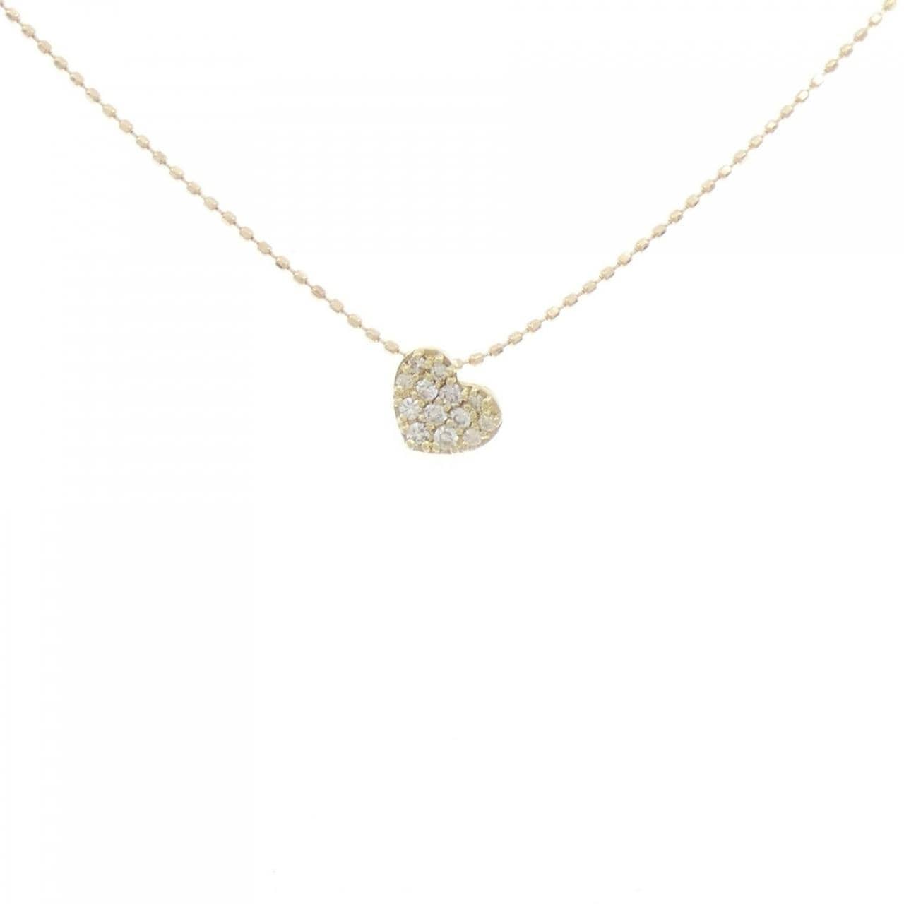 K10YG ハート ダイヤモンド ネックレス 0.10CT